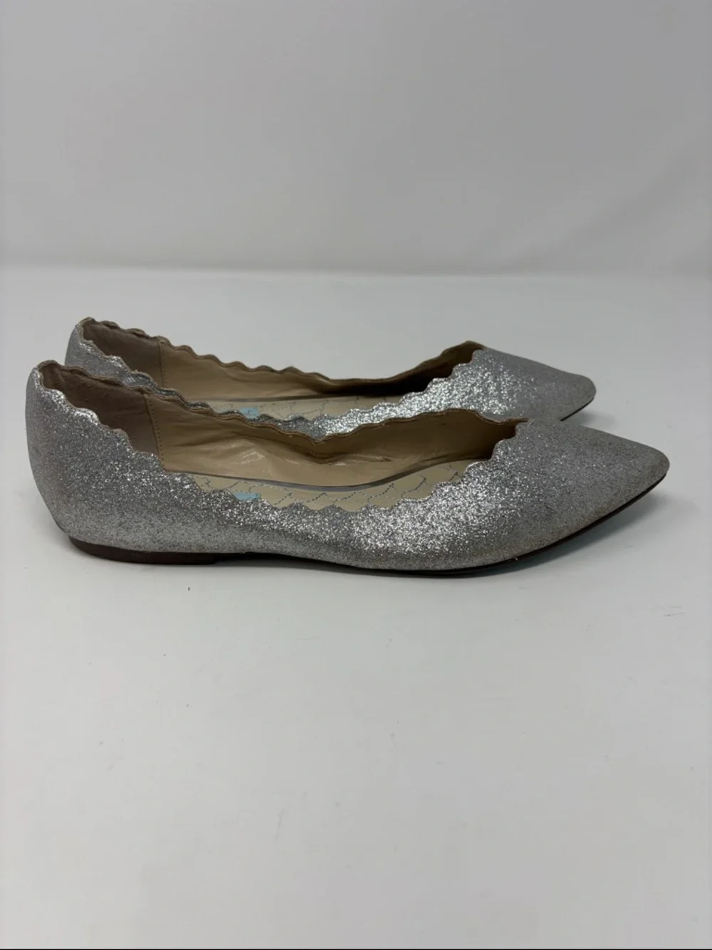 BETSEY Johnson‎ | 9.5 9.5M Silver Glitter Pointed-Toe Women's Flats
